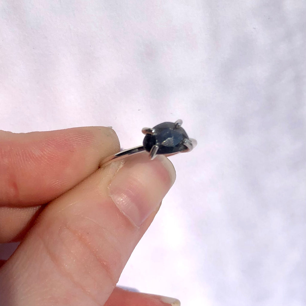 Raw Silver Sapphire Ring